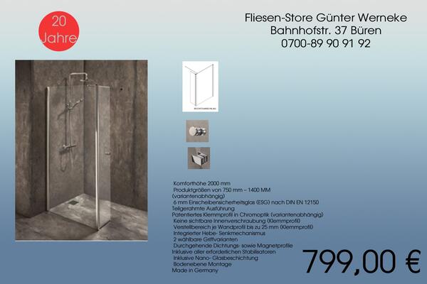 Glastrennwand mit bewglichen Seitenteil